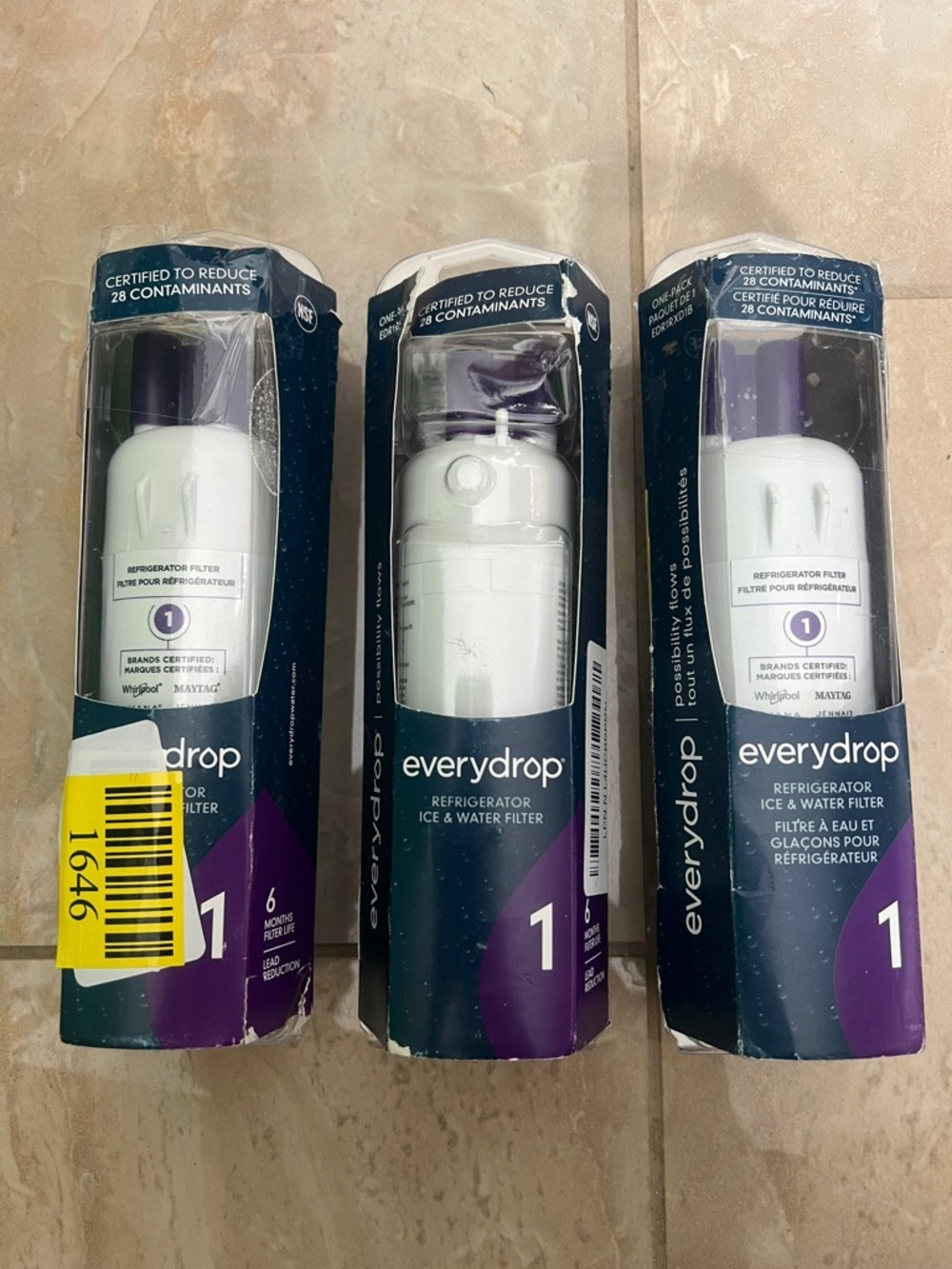 New everydrop Refrigerator Ice & Water Filter (Lot of 3)